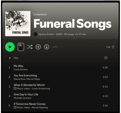 Your music selection
